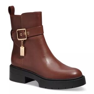 COACH Lacey Buckled Leather Booties